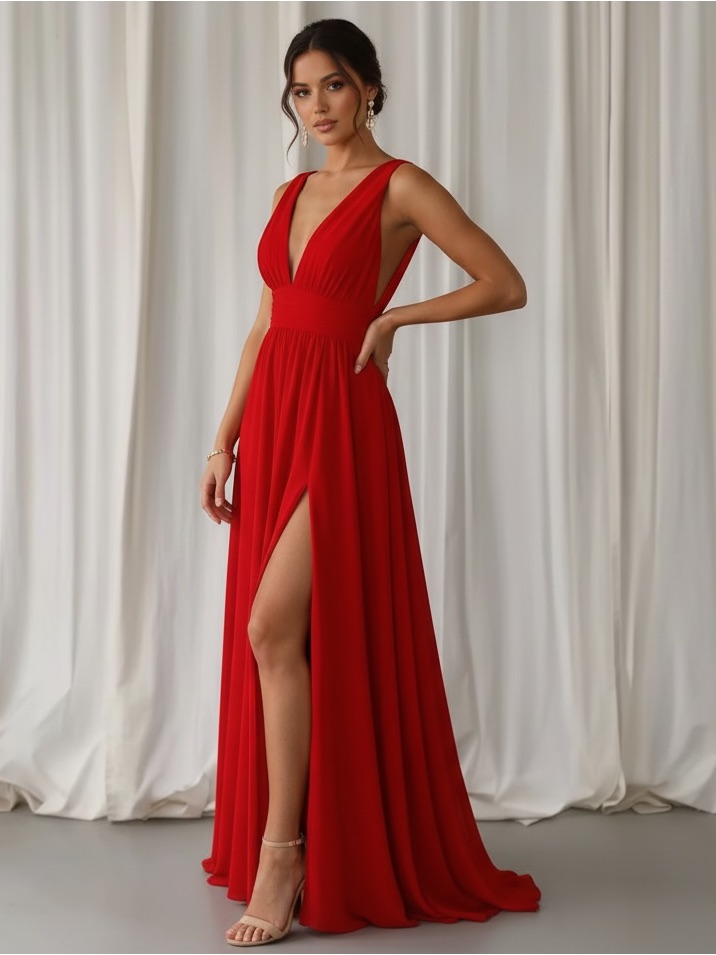 Lulus Heavenly Hues Red Maxi Dress Size Small